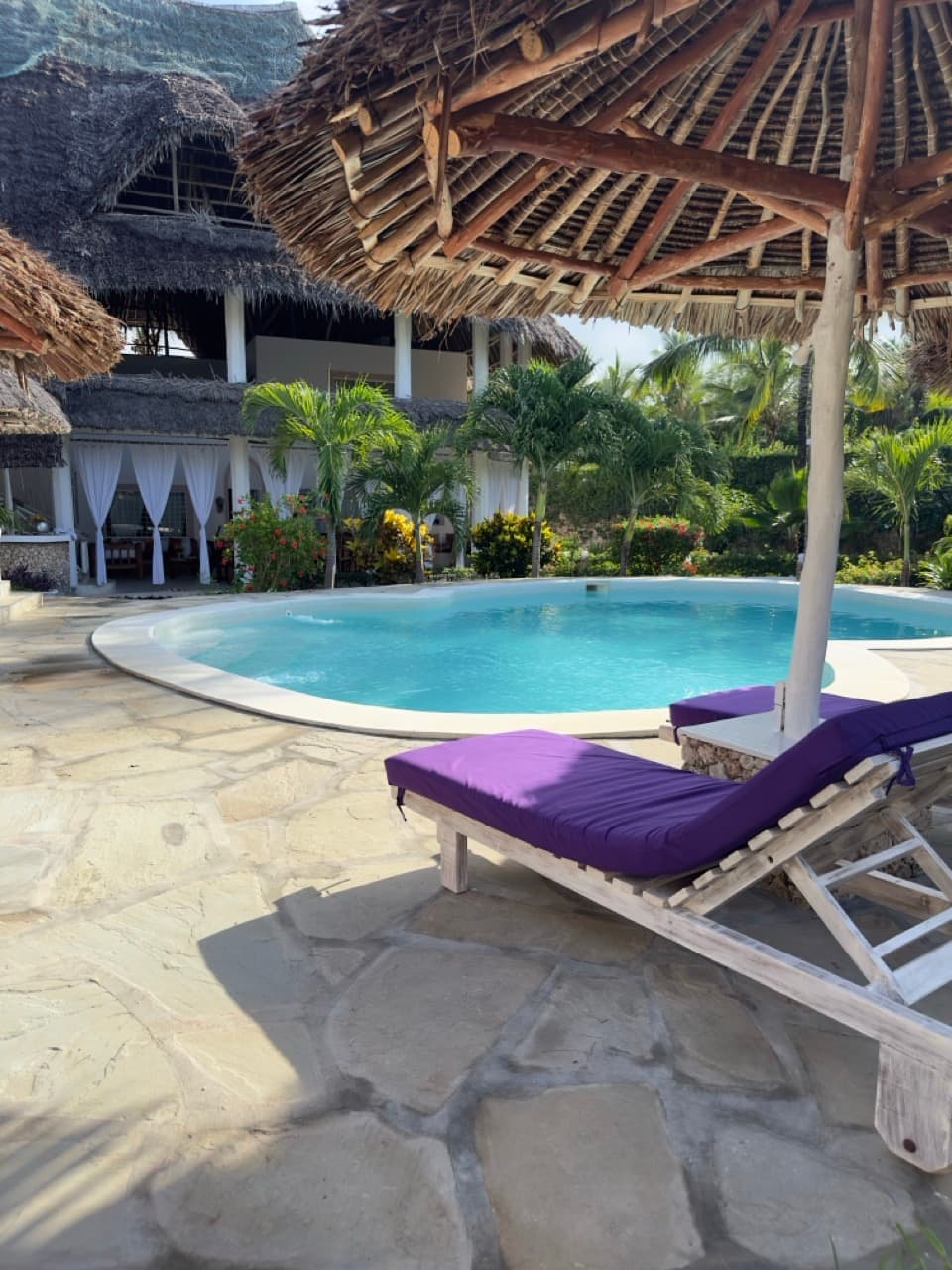Tropical garden and pool at the private villa in Watamu